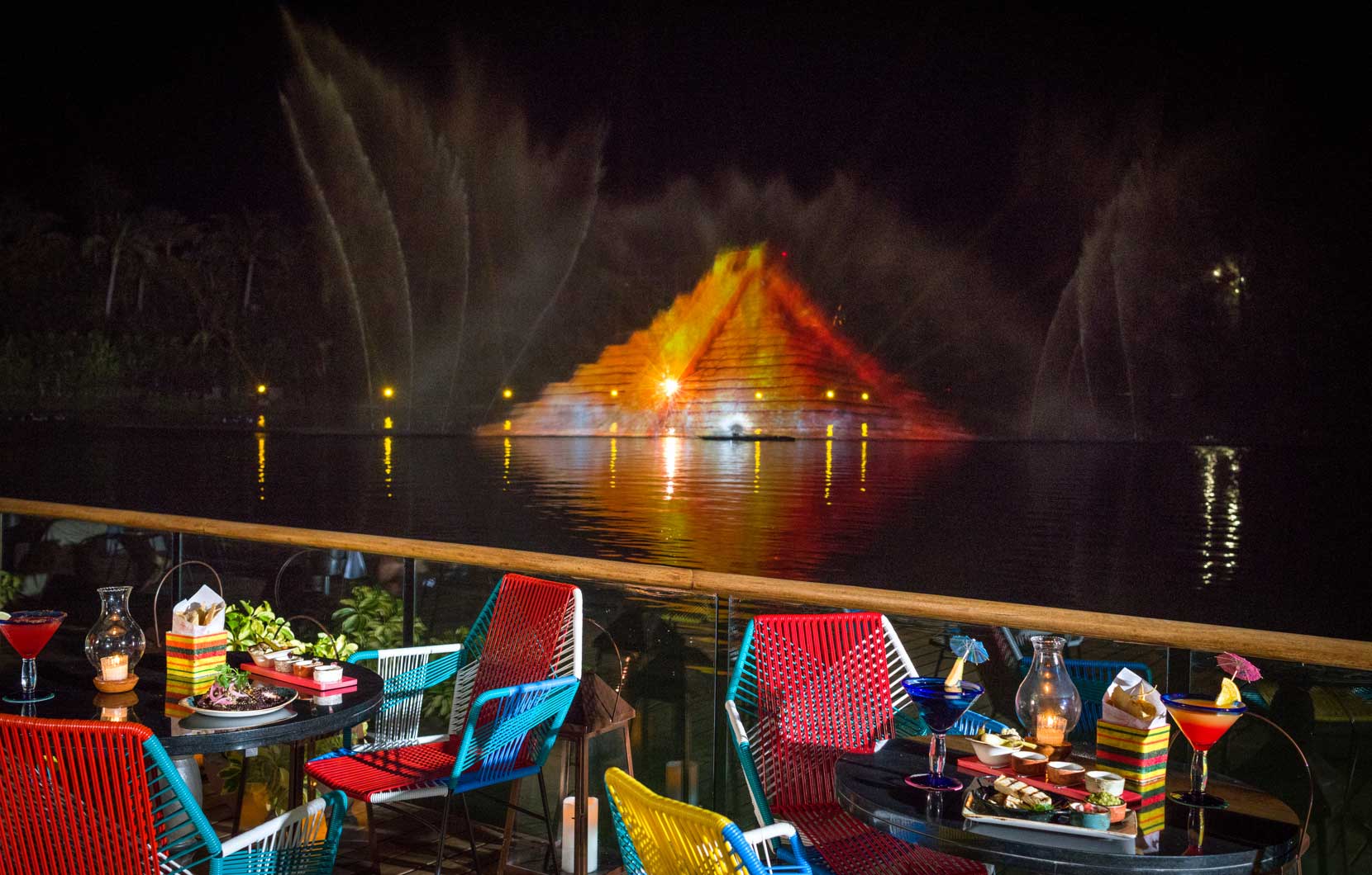 Take in the spectacular show of water, music, and light designed to mesmerize all guests at Vidanta Nuevo Vallarta.