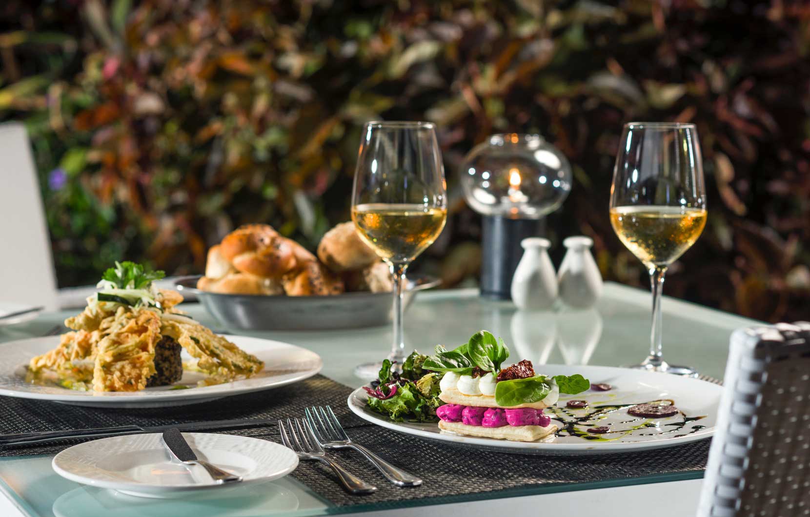 Enjoy a recommended wine pairing with a delicious dinner.